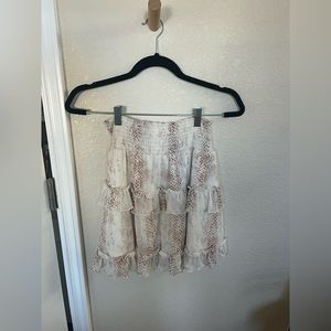 pink and white mini skirt